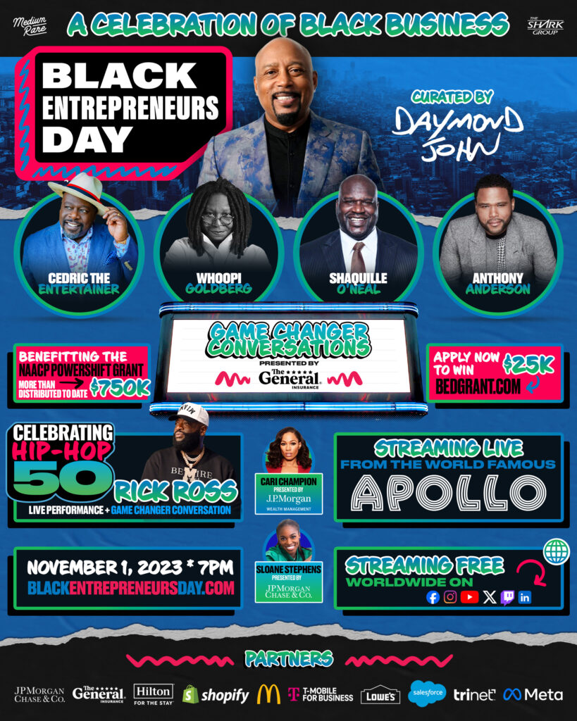 Daymond John’s Giving Away $250K; Black Entrepreneurs Day Returns w/ Whoopi, Shaq, Rick Ross & More 